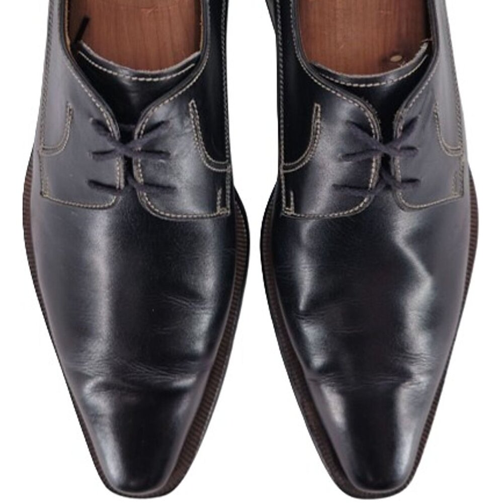 Vintage Italian McDowell Mens 9.5D /8.5UK Black Leather Dress Shoes Derby Oxford - Picture 12 of 12
